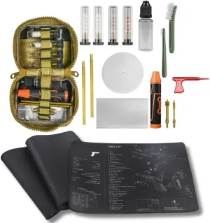 FLARE Tactical Gun Cleaning kit   Gun Cleaning mat - All-in-one Handgun Cleaning Kit 9mm and .45 Gun Cleaning Works with All Pistols and Handguns 9mm/.380/.357/0.44/0.45. Upgrade 2025