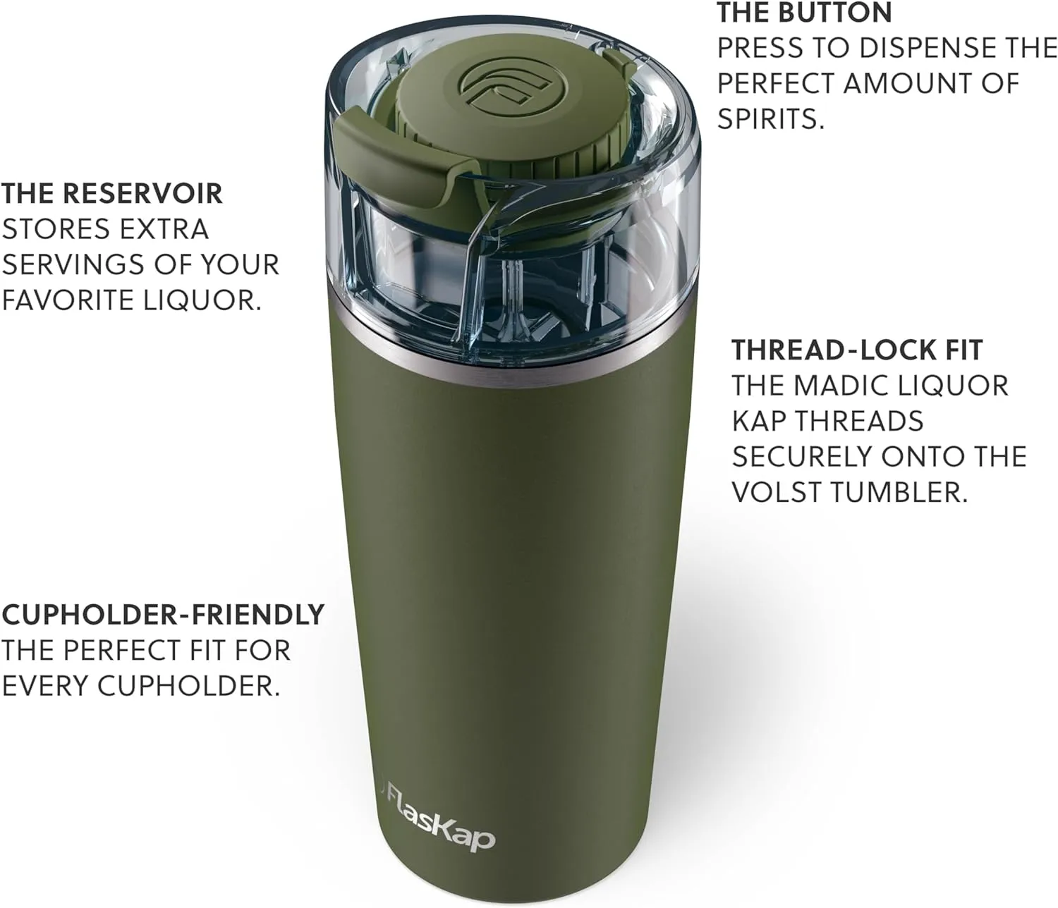 Flaskap Game Day Madic System: 6oz/9oz Tumbler Attachment and 22oz/30oz Insulated Water Bottle, Removable Dispenser Drink Tumbler, Leak Proof Lid