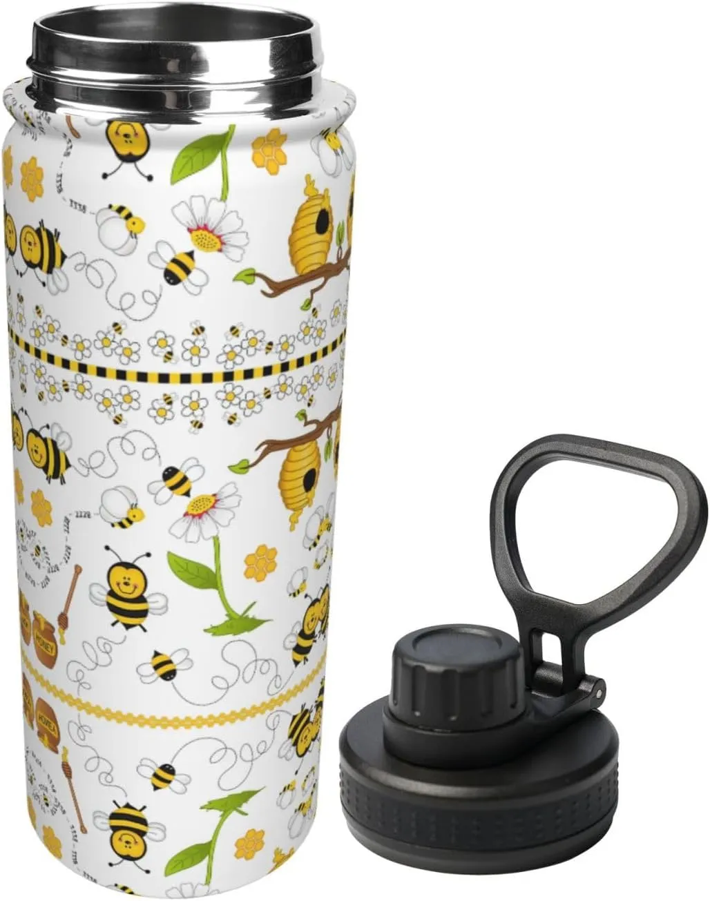 Flying Bees Daisy Honey 18oz Sports Insulated Bottle For Outdoor Activities,Your Ideal Companion Staying Hydrated