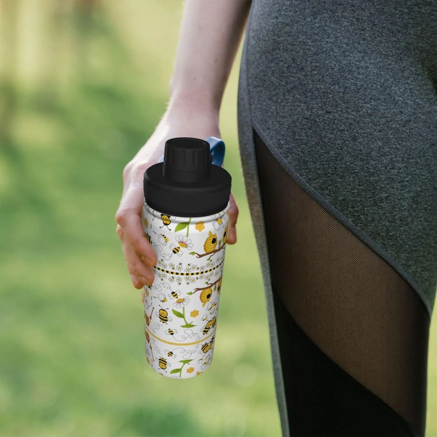 Flying Bees Daisy Honey 18oz Sports Insulated Bottle For Outdoor Activities,Your Ideal Companion Staying Hydrated