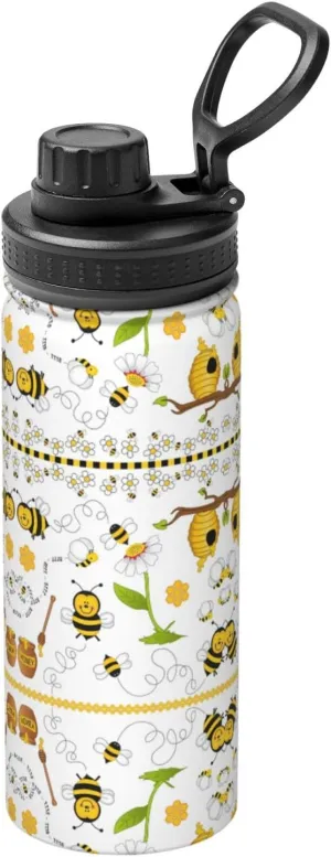 Flying Bees Daisy Honey 18oz Sports Insulated Bottle For Outdoor Activities,Your Ideal Companion Staying Hydrated