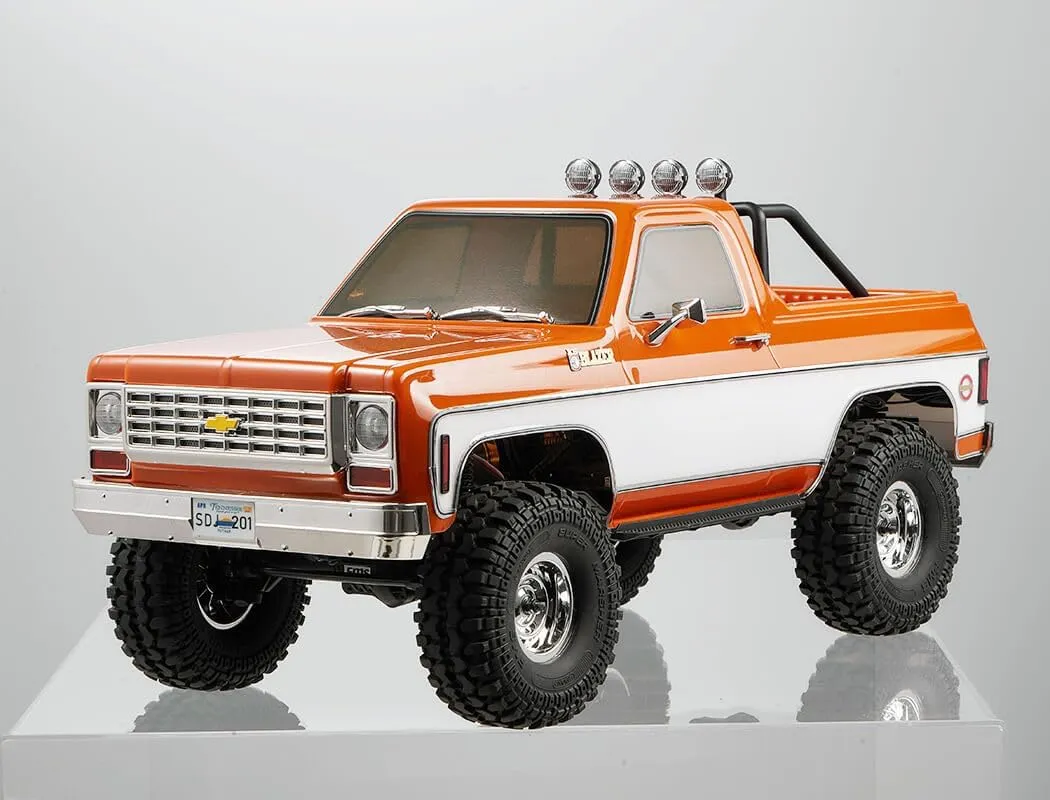 FMS RC Crawler FCX10 Chevy K5 Blazer RS Officially Licensed Pickup Truck Rock Truck 11CH 2.4GHz RC Car for Adults (Orange)