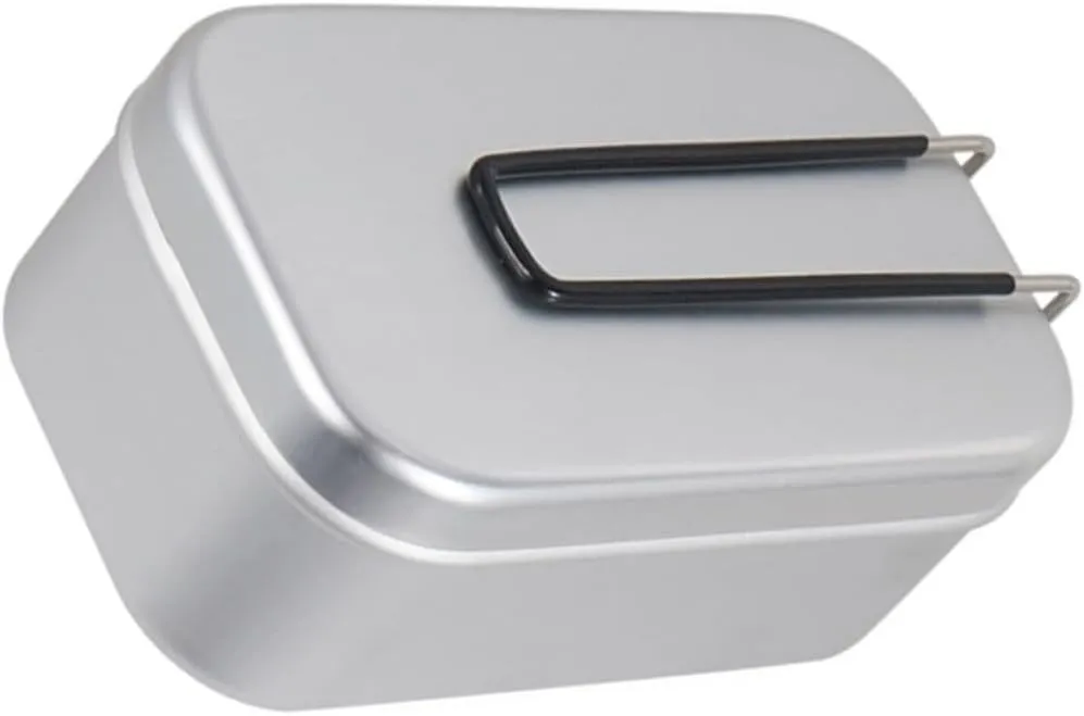 Foldable Aluminum Lunch Box with Handle Lightweight Portable Bento Container for Hiking Camping and Outdoor Picnics for Cooking and Serving Food
