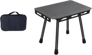 Folding Camping Table Picnic Table Aluminum Alloy Retractable Compact Small Chair Portable Stool for Backpacking Patio Travel, Black Bag