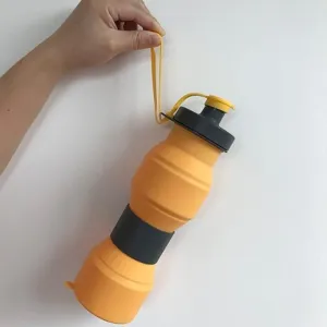 Food Grade 800ML Silicone Collapsible Water Bottles Travel Folding Cars Portable Kettle My Foldable Drink Bottle FDA Free (Color : 07)