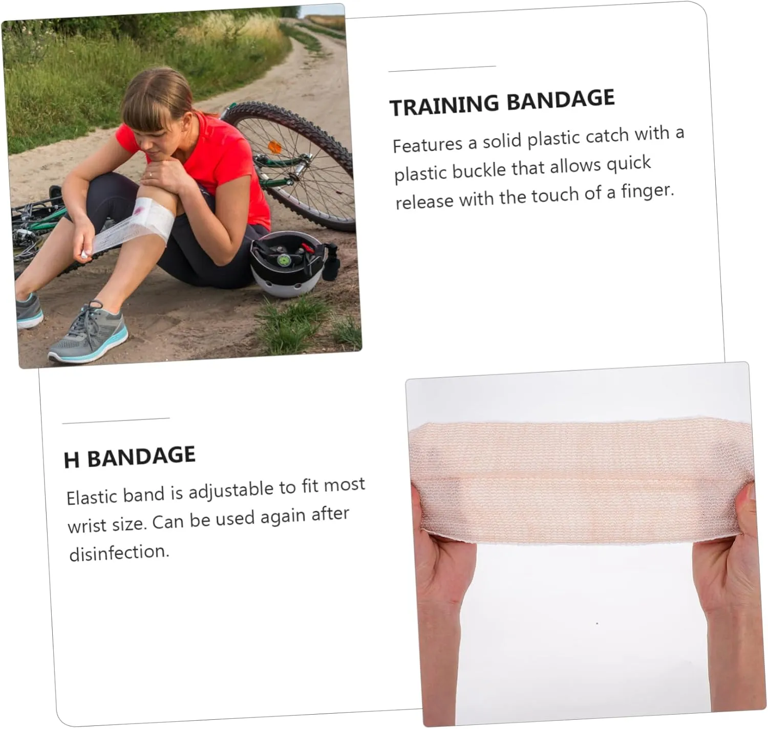 FRCOLOR 3pcs Disposable Emergency Trauma Blood Stopper Tape Elastic Wrap Polyester Quick Release Buckle Fit Wrist First Aid Kit Outdoor Use Protection