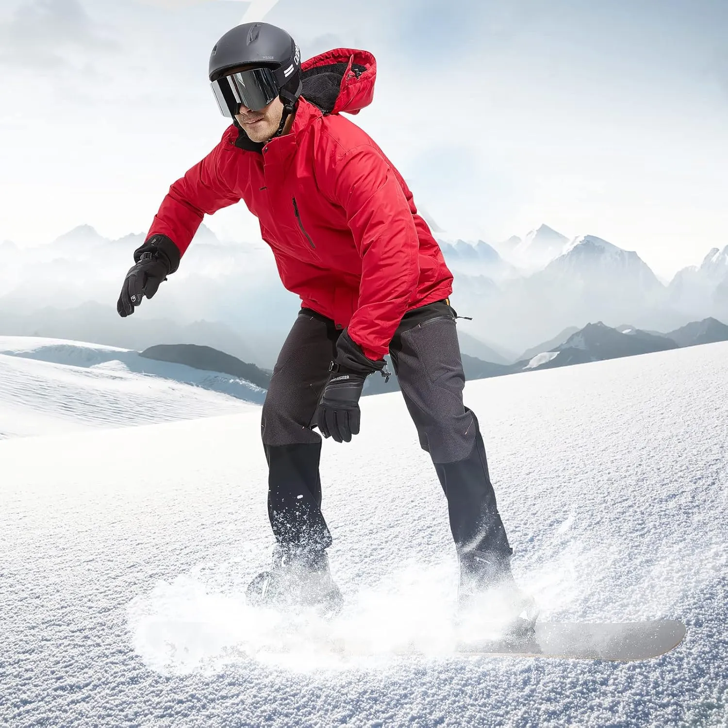 FREE SOLDIER Waterproof Mens Ski Pants Hiking Outdoor Snowboard Snow Pants with Bottom Leg Zipper