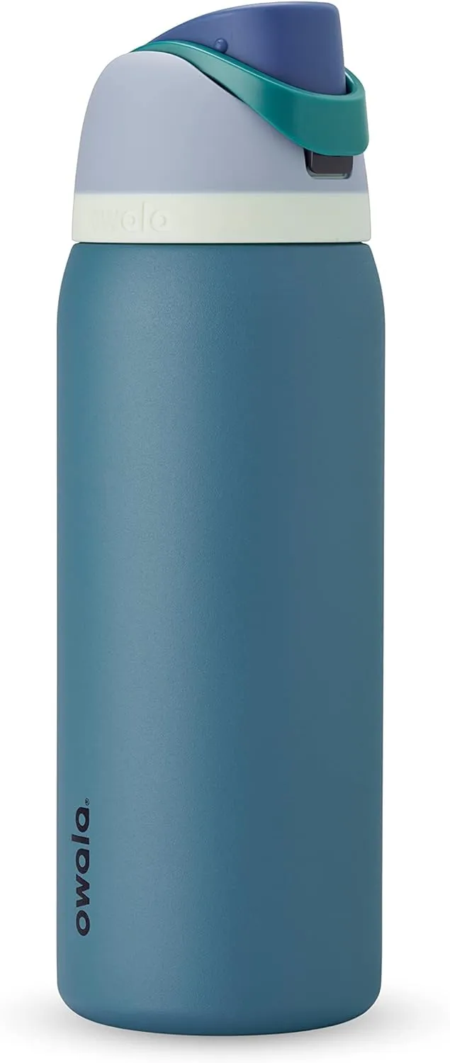 FreeSip Insulated Stainless Steel Water Bottle with Straw for Sports, Travel, and School BPA-Free Sports Water Bottle, 32 oz, Denim