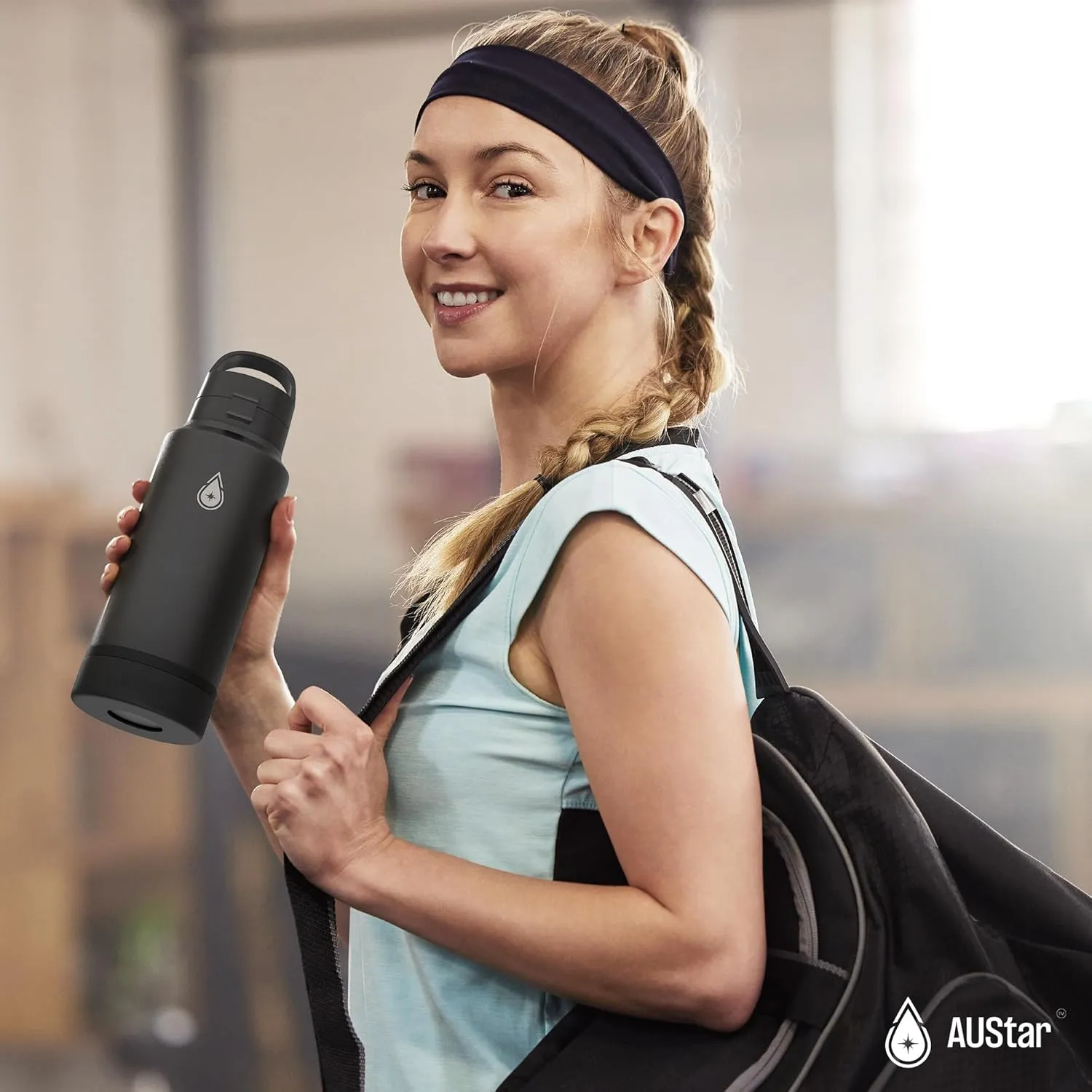 Fruit Infuser Water Bottle with Hidden Compartment - Water Infuser - Infusion Water Bottle - Hot and Cold Water Bottle - Dishwasher Safe Water Bottle - Dog Bottle - Black Water Bottle - 26 oz (Caviar)