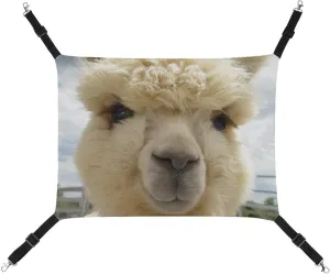 Funny Alpaca Cat Hanging Hammock Soft Breathable Pet Cage Dog Hammock with Adjustable Straps and Metal Hooks