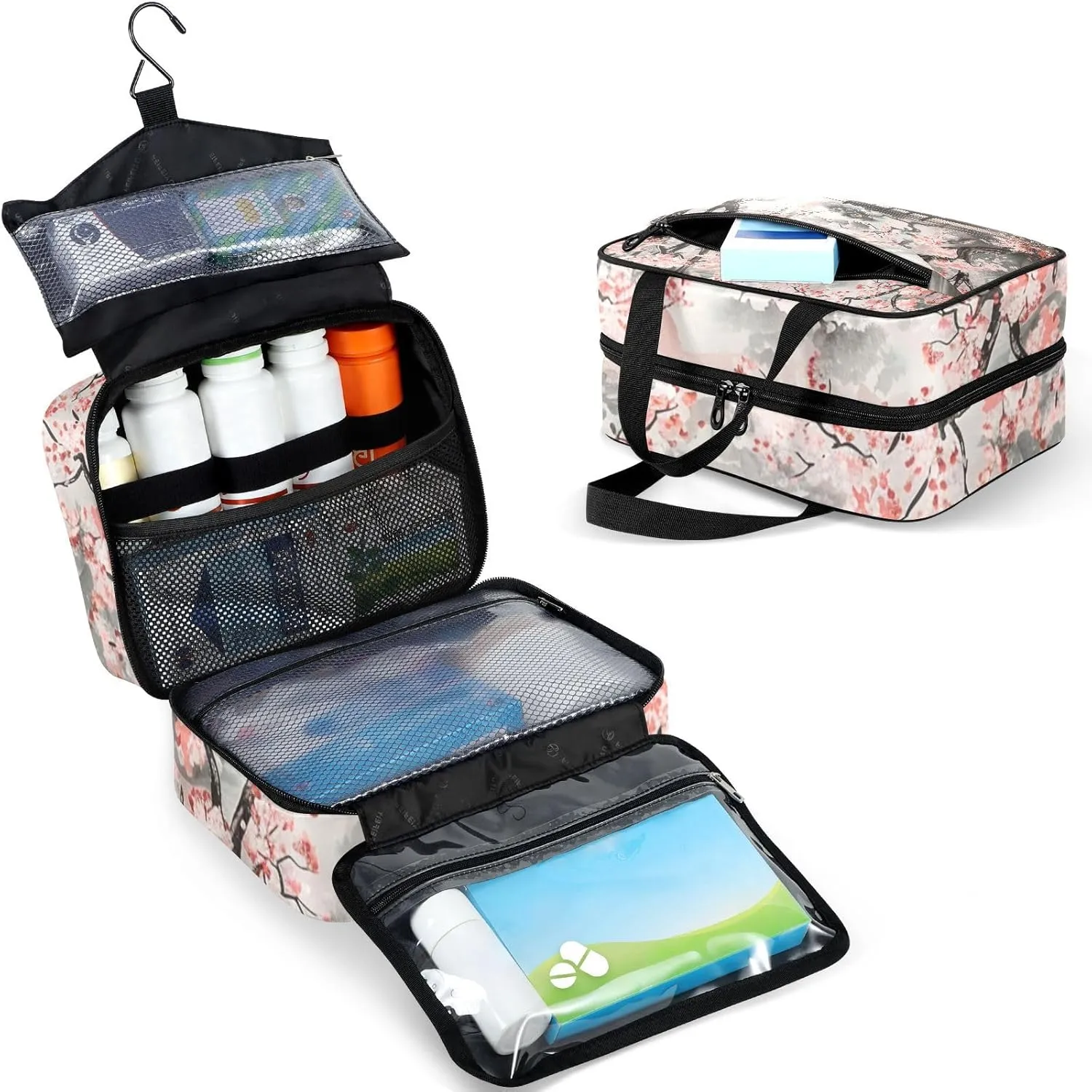 Fustylead Japanese Garden with Koi Fish Large Medical Storage Bag with Zipper Empty First Aid Bag Trauma Kit for Traveling Hiking Camping Backpacking