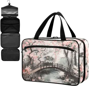 Fustylead Japanese Garden with Koi Fish Large Medical Storage Bag with Zipper Empty First Aid Bag Trauma Kit for Traveling Hiking Camping Backpacking