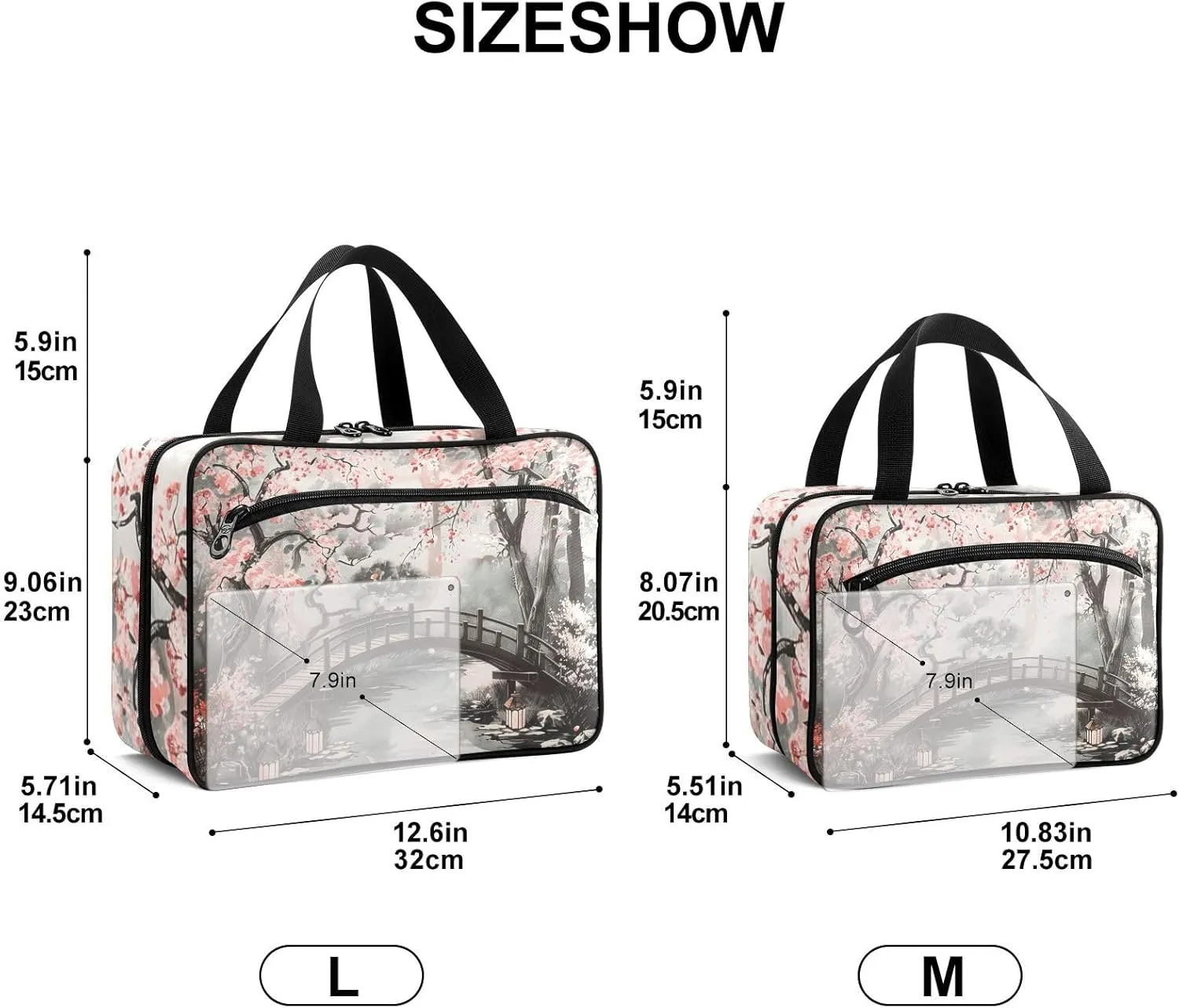 Fustylead Japanese Garden with Koi Fish Large Medical Storage Bag with Zipper Empty First Aid Bag Trauma Kit for Traveling Hiking Camping Backpacking