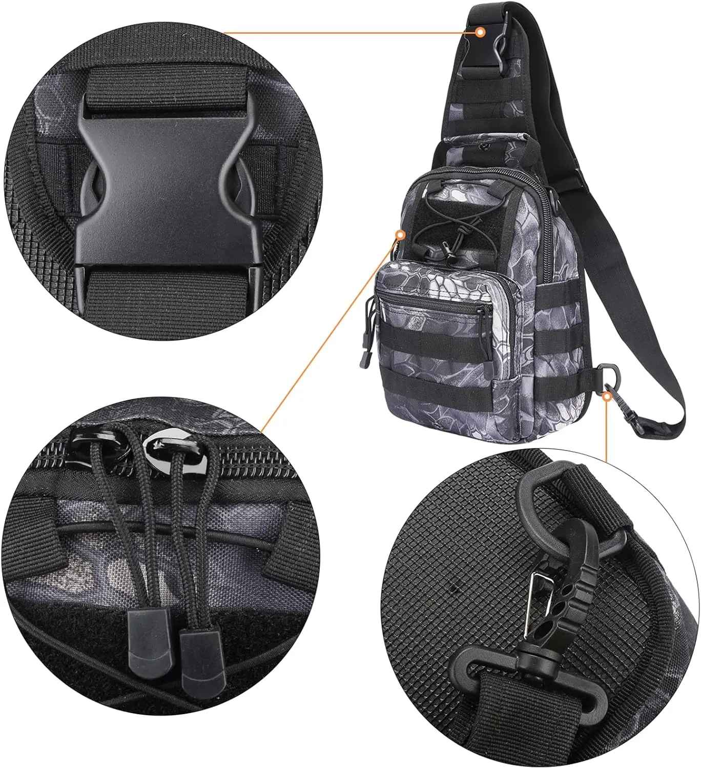 G4Free Outdoor Tactical Bag Backpack, Military Sport Bag Pack Sling Shoulder Backpack Tactical Bag for Every Day Carry