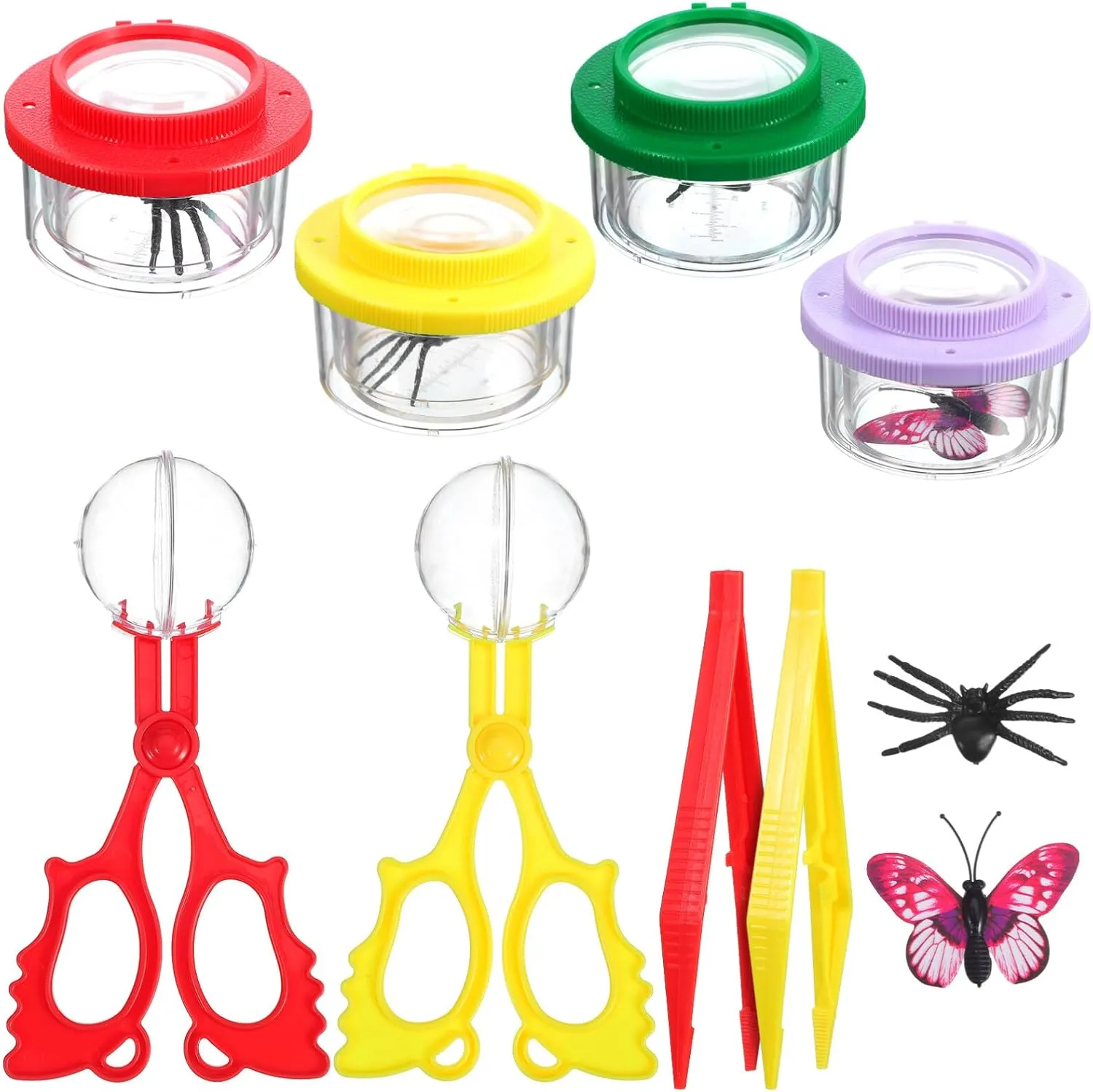 Gadpiparty 12 Pieces Catcher for Kids Catching Kit Insert Viewer Collecting Jars, Magnifying Jars, Outdoor Explorer Collecting Kit