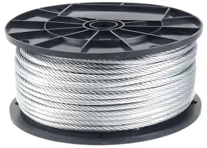 Galvanized Aircraft Cable Wire Rope 1/2" 6x19-200 ft Reel for DIY Cable Decking Railing System, Marine Grade