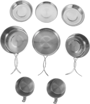 GANAZONO 1set Camping Cooking Portable Stainless Steel Cookware for Outdoor Picnic Hiking BBQ Lightweight Compact Design Easy to Carry for All Your Adventures