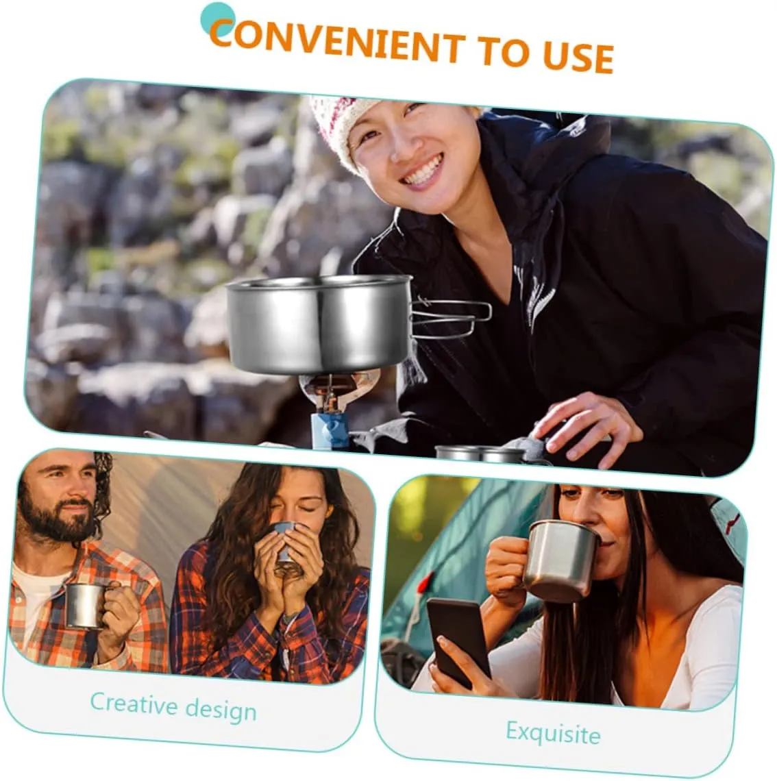 GANAZONO Camping Pot Camping Accessories Camping Cookware Grill Tools Cutlery Portable Kettle Airtight Oven