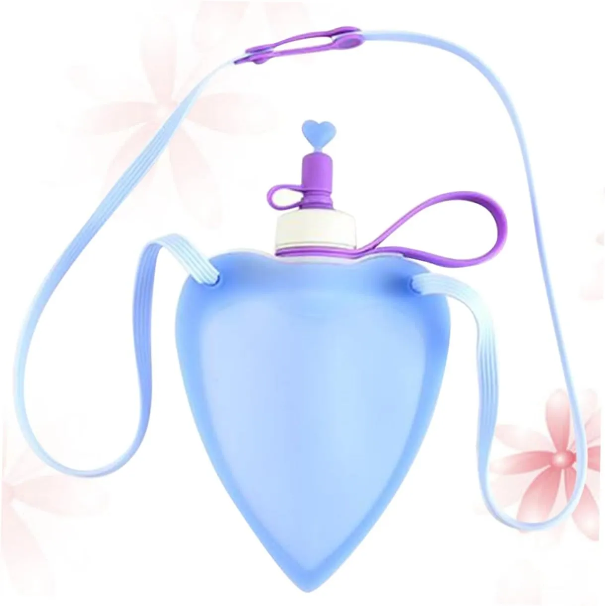 GANAZONO Collapsible Water Bottle Heart Shaped Portable Kettle for Outdoor Activities Travel Camping Picnics Creative Design Blue Durable and Odorless Storage