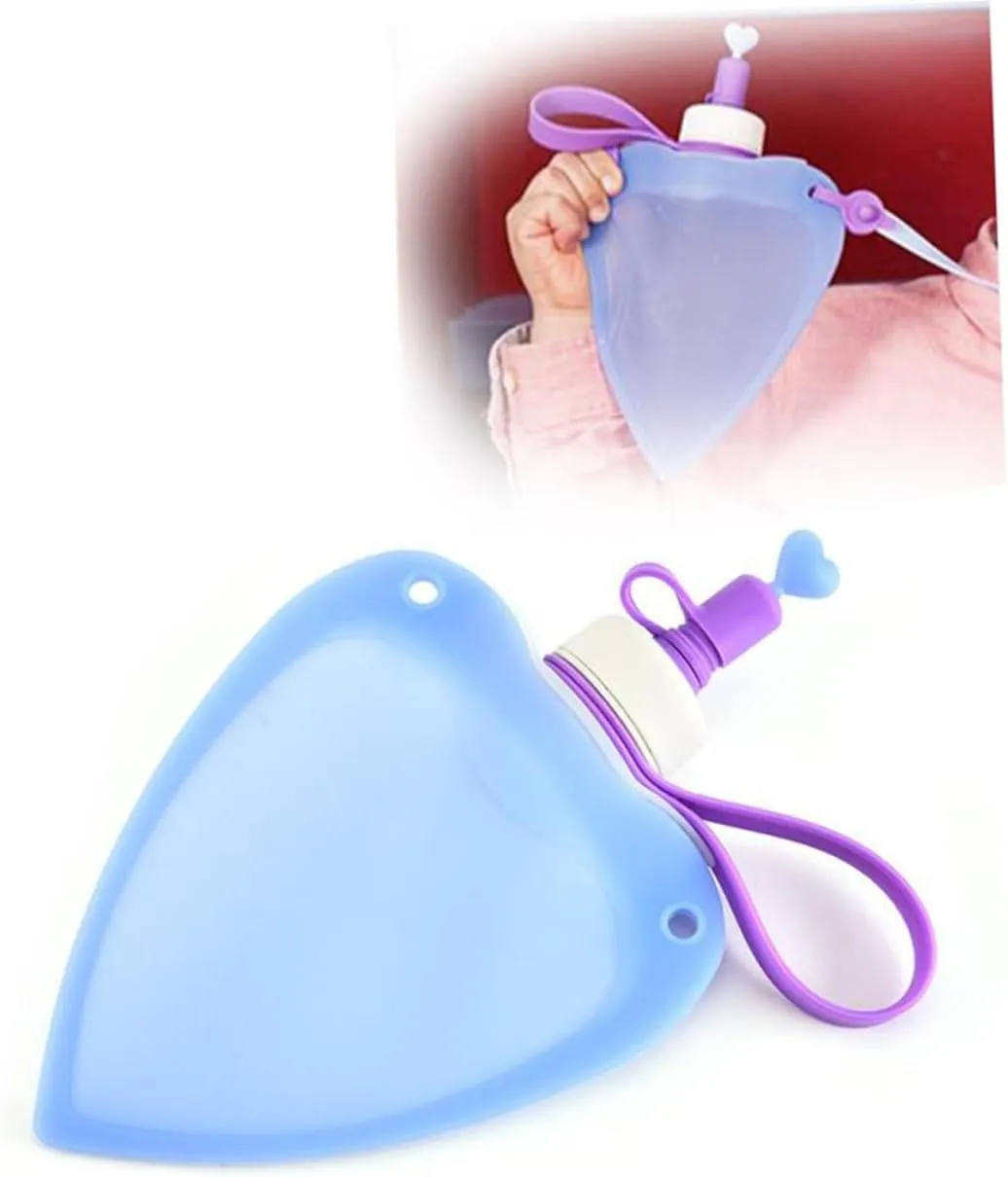 GANAZONO Collapsible Water Bottle Heart Shaped Portable Kettle for Outdoor Activities Travel Camping Picnics Creative Design Blue Durable and Odorless Storage