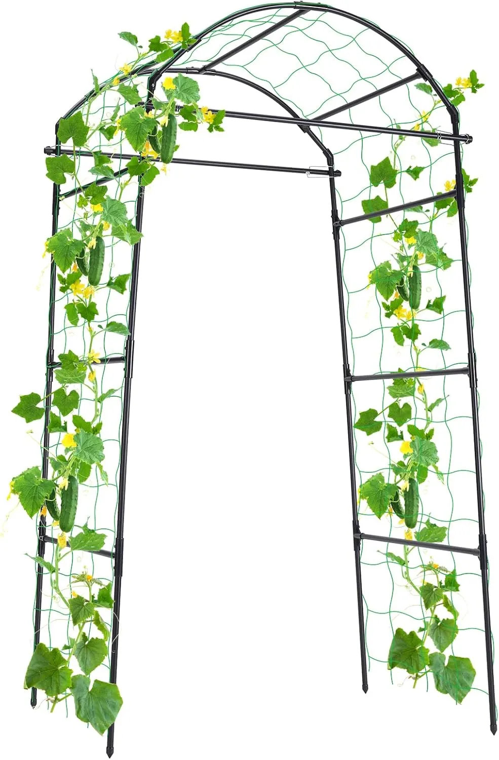 Garden Arch Trellis for Climbing Plants Outdoor, 6.7ft Tall Cucumber Trellis for Raised Bed, Arbor Climbing Plant Support Vegetable Tomato Bean Pea Grape Vine Trellis, Lightweight
