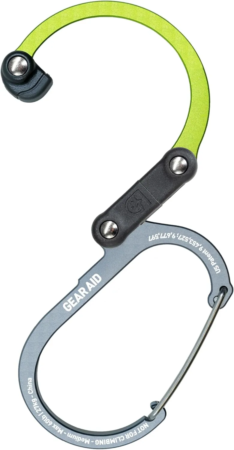 GEAR AID HEROCLIP 360° Swivel Carabiner Gear Clip and Hook (Medium) for Camping, Backpack, Suitcases and Garage Organization