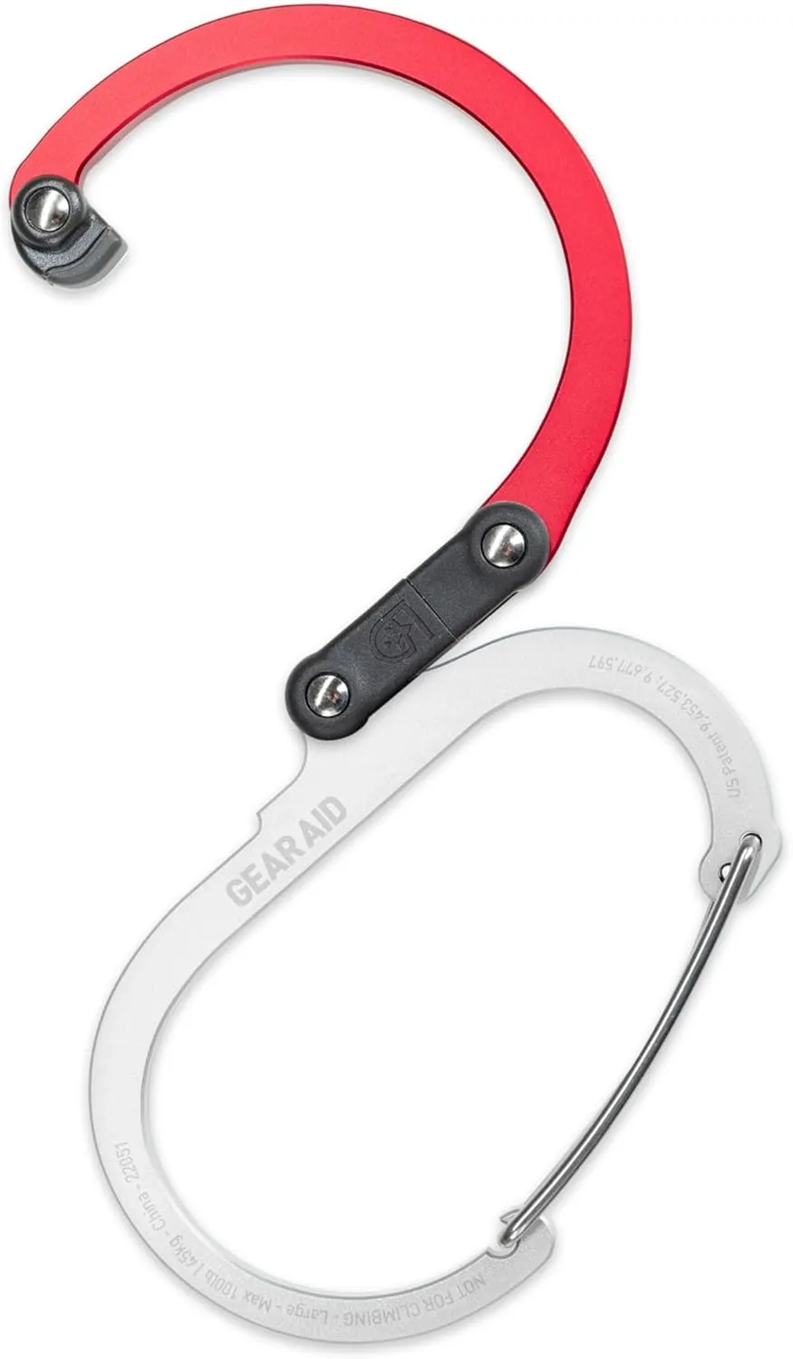 GEAR AID HEROCLIP (Large) Carabiner Gear Clip and Hook for Hanging Heavy Duty Items, Camping Backpacks, Suitcases, Kayaks, Bicycles, Garage Organization and More