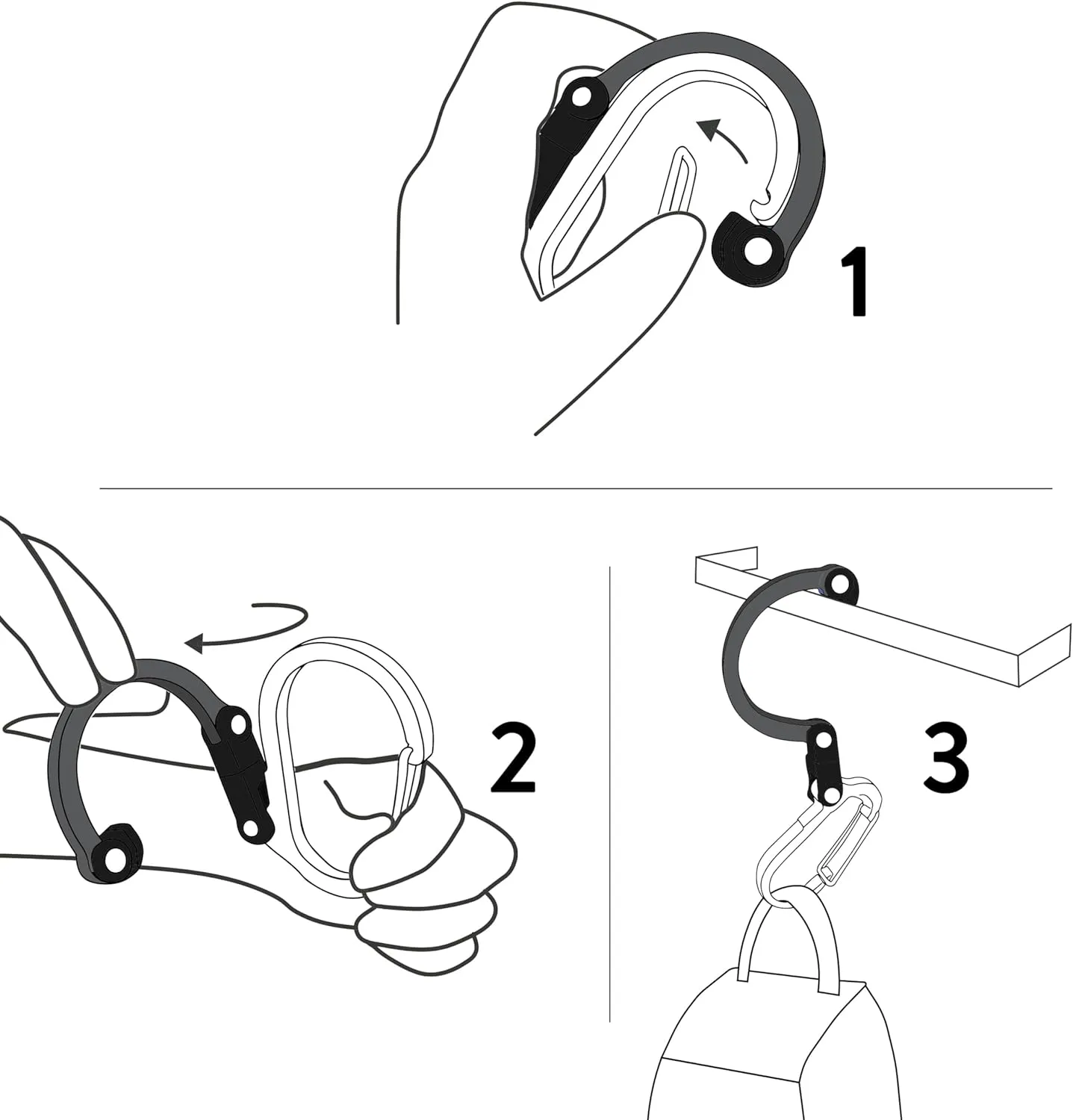 GEAR AID HEROCLIP (Large) Carabiner Gear Clip and Hook for Hanging Heavy Duty Items, Camping Backpacks, Suitcases, Kayaks, Bicycles, Garage Organization and More