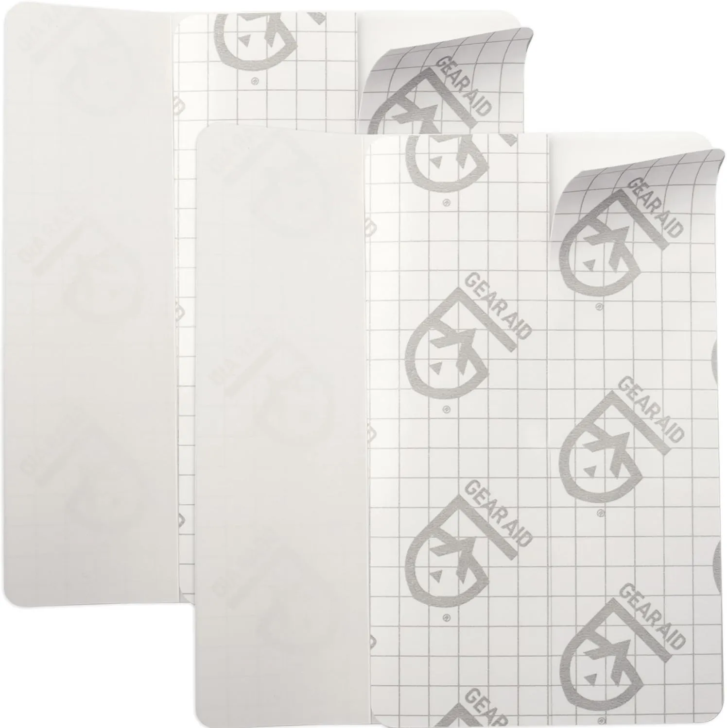 GEAR AID Tenacious Tape Flex Heavy Duty Patches for Fixing Holes and Rips in Outdoor Fabrics, Vinyl, Pool and Snow PVC Inflatables, Peel-and-Stick, Clear, Two 3" x 5" Patches