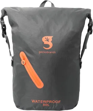 geckobrands Lightweight 30L Waterproof Backpack - Lightweight Watertight Outdoor Bag Hiking Traveling Light Water Activities