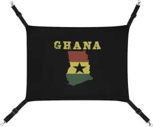 Ghana Flag Map Hanging Cat Bed Soft Breathable Pet Hammock for Cage Pet Sleeper for Kitten Ferret Puppy Rabbit