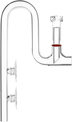 Glass Lily Pipe Jet Outflow with Surface Skimmer for Aquarium Planted Tank (13mm for 12/16mm (1/2'' i.d.) tubing)