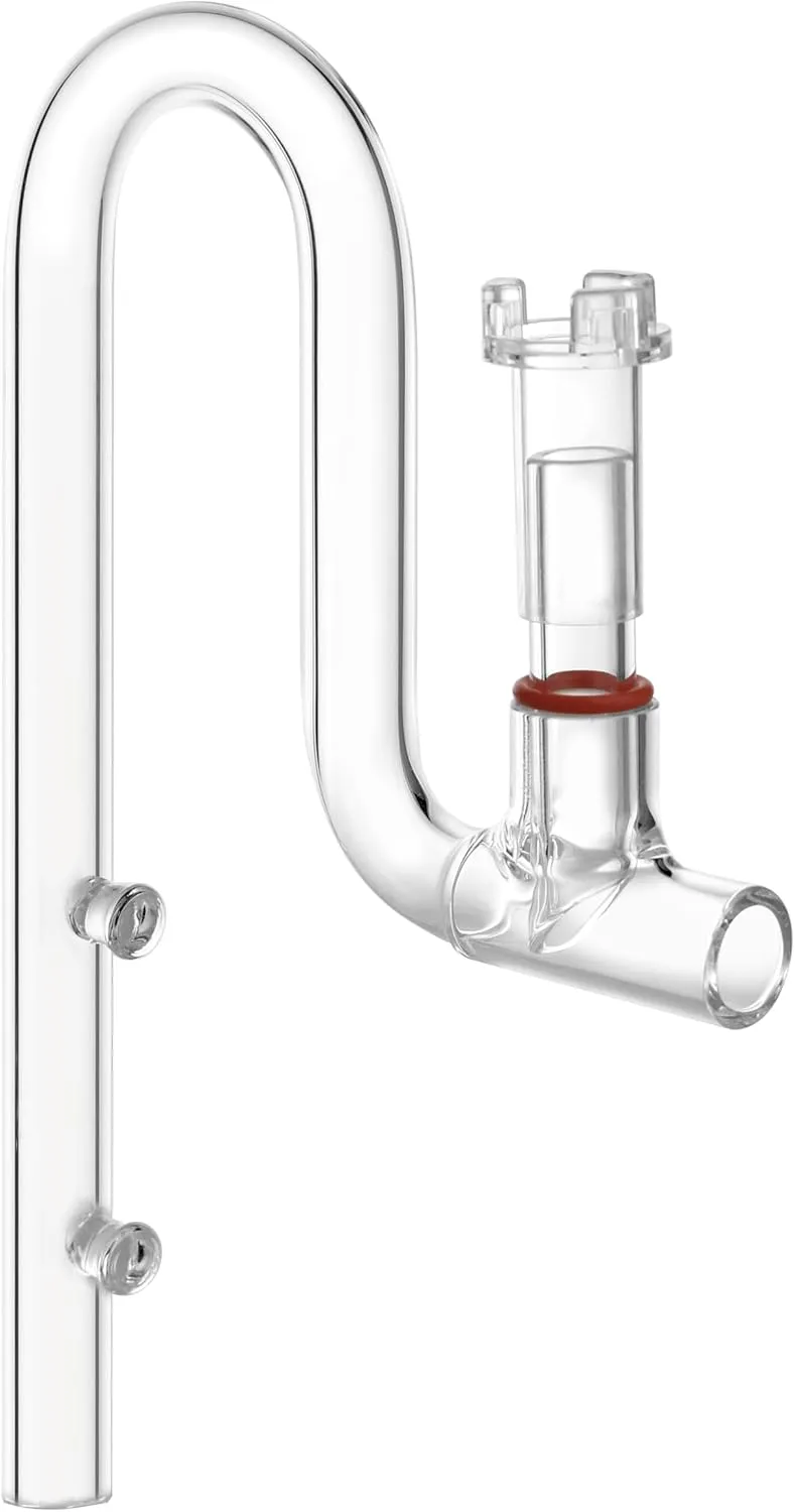 Glass Lily Pipe Jet Outflow with Surface Skimmer for Aquarium Planted Tank (13mm for 12/16mm (1/2'' i.d.) tubing)