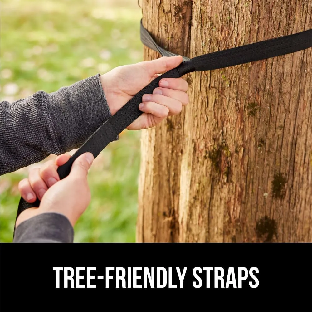 GORILLA GRIP Durable Portable Camping Hammock, Holds 400lbs with Heavy Duty Tree Straps, Comfortable Travel Swing, Camp Hammocks, Easy to Use and Install, Outdoor Essentials, Blue, 9x4.5 FT