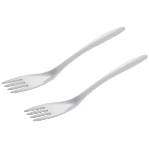 Gourmac 12.5" Melamine Cooking / Serving Fork, White - Set of 2