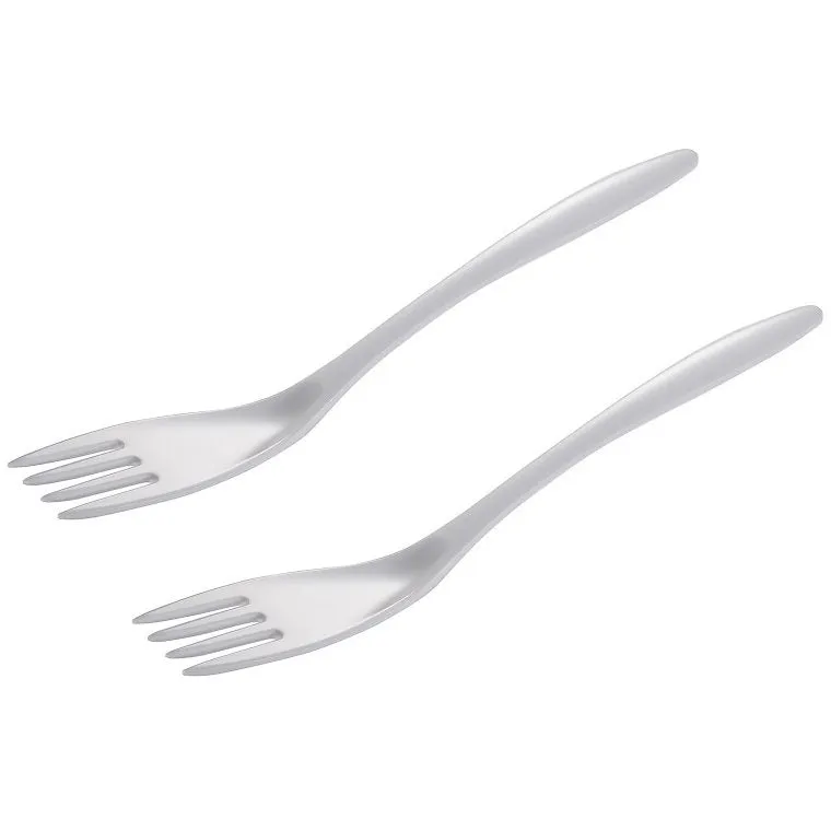 Gourmac 12.5" Melamine Cooking / Serving Fork, White - Set of 2