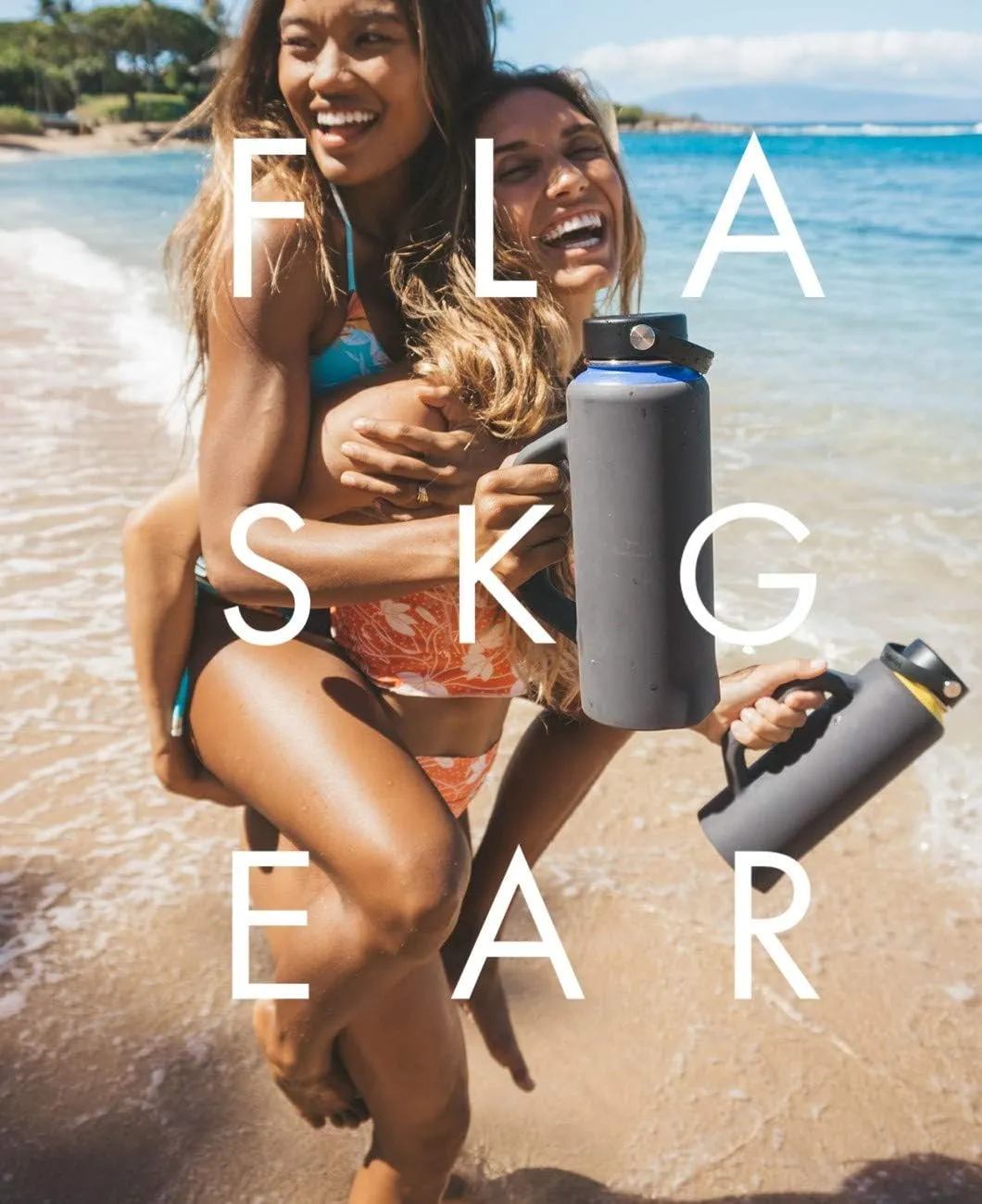 Grab & Go Handle Silicone Sleeve Cover Compatible with Hydro Flask, ThermoFlask, Takeya, Simple Modern & Other 40oz Insulated Water Bottles (Dark Grey, 40oz)