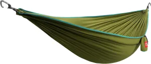 Grand Trunk TrunkTech Double Hammock | Strong, Lightweight & Compact 11' Hammock for Outdoor, Hiking, Backpacking & Travel - Weather-Proof, Ultra-Soft, Reflective Loops, 500lb Capacity (Green/Aqua)