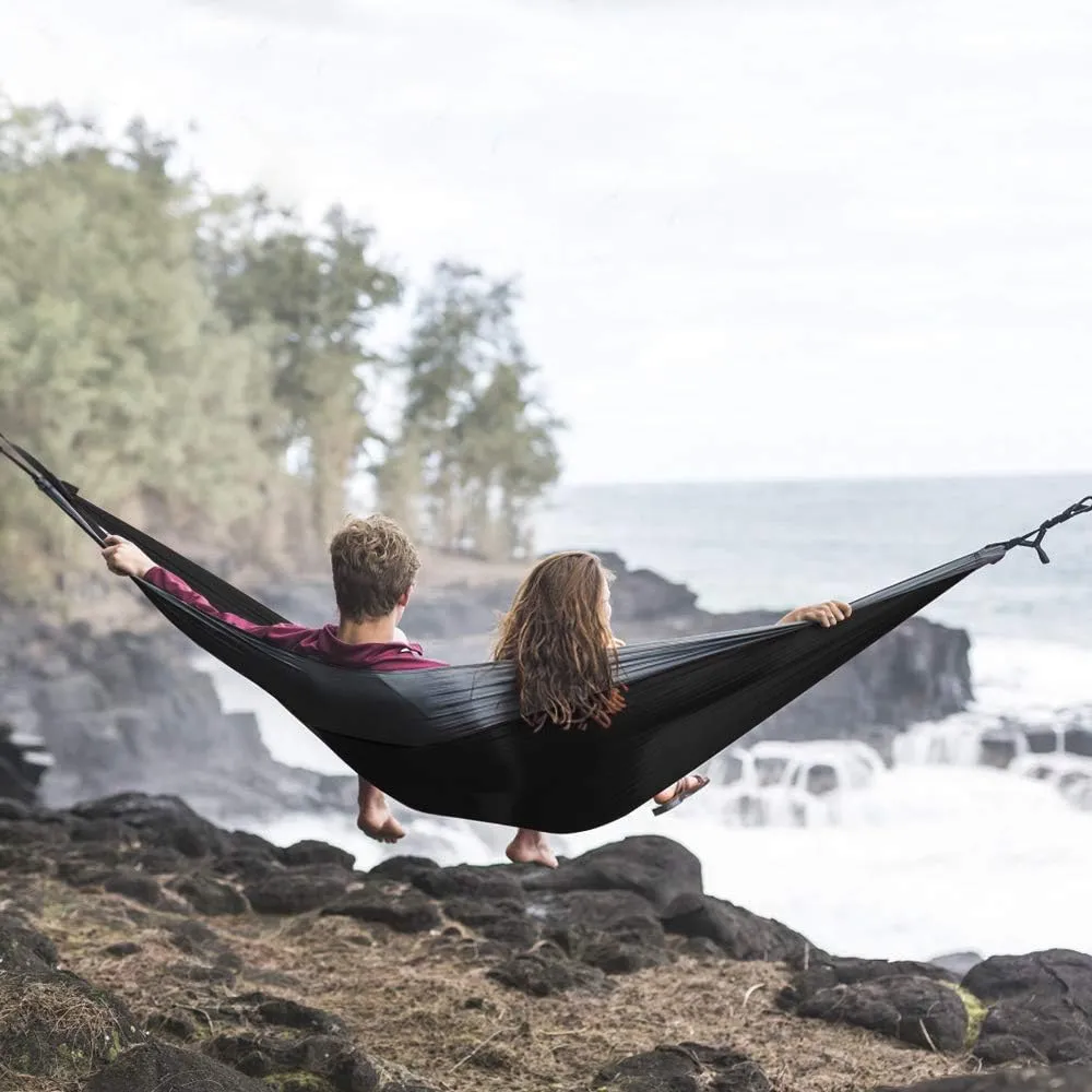 Grassman Camping Hammock Double & Single Portable Hammock with Tree Straps, Lightweight Nylon Parachute Hammocks Camping Accessories Gear for Indoor Outdoor Backpacking, Travel, Hiking, Beach