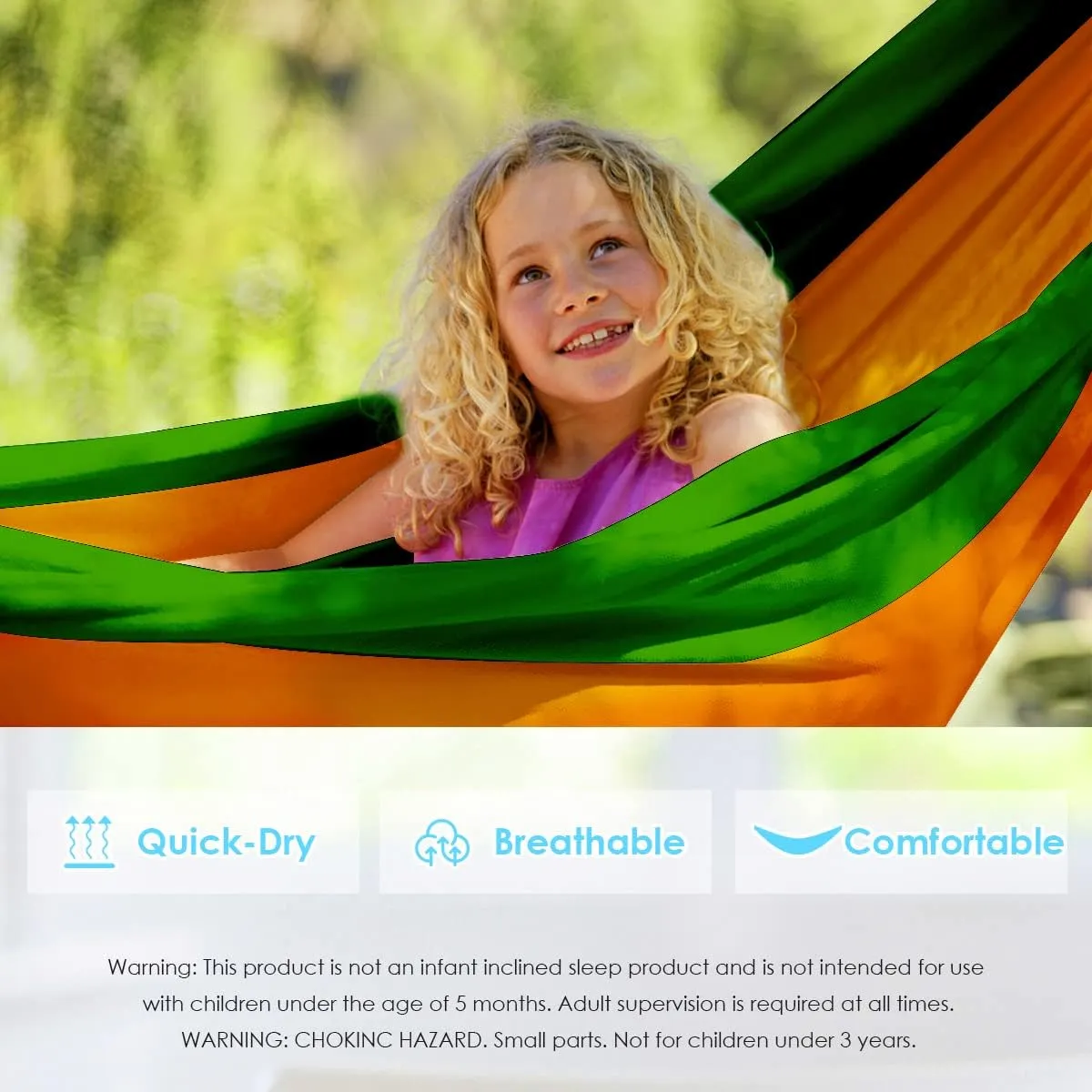 Grassman Kids Small Hammock for Camping Portable Hammock for Child Girls Boys Ultralight Backpack Mini Hammocks with Straps Orange