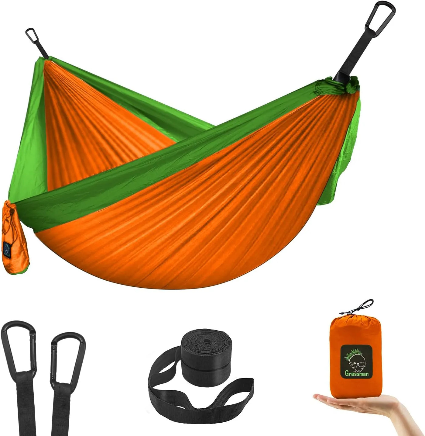Grassman Kids Small Hammock for Camping Portable Hammock for Child Girls Boys Ultralight Backpack Mini Hammocks with Straps Orange