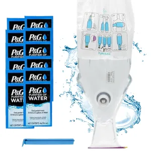 Gravity Water Filter - Portable Water Filtration System and Backpacking Filter for Camping, Hiking and Emergency Treatment - 2.5 Gallon Bag - Hangs Anywhere