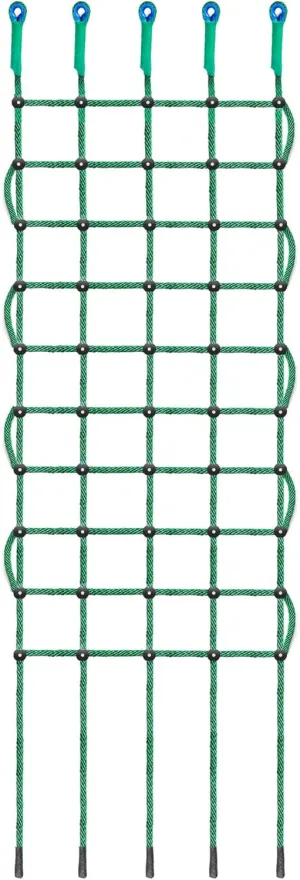 Green Rope Climbing Ladder - Indoor Climbing Net, Outdoor Cargo Webbing Net, 100% Polyester Fiber Rope Ladder, with Installation Drill Bit and Binding Rope. (Set4: 6V * 8H (72" L * 45" W))