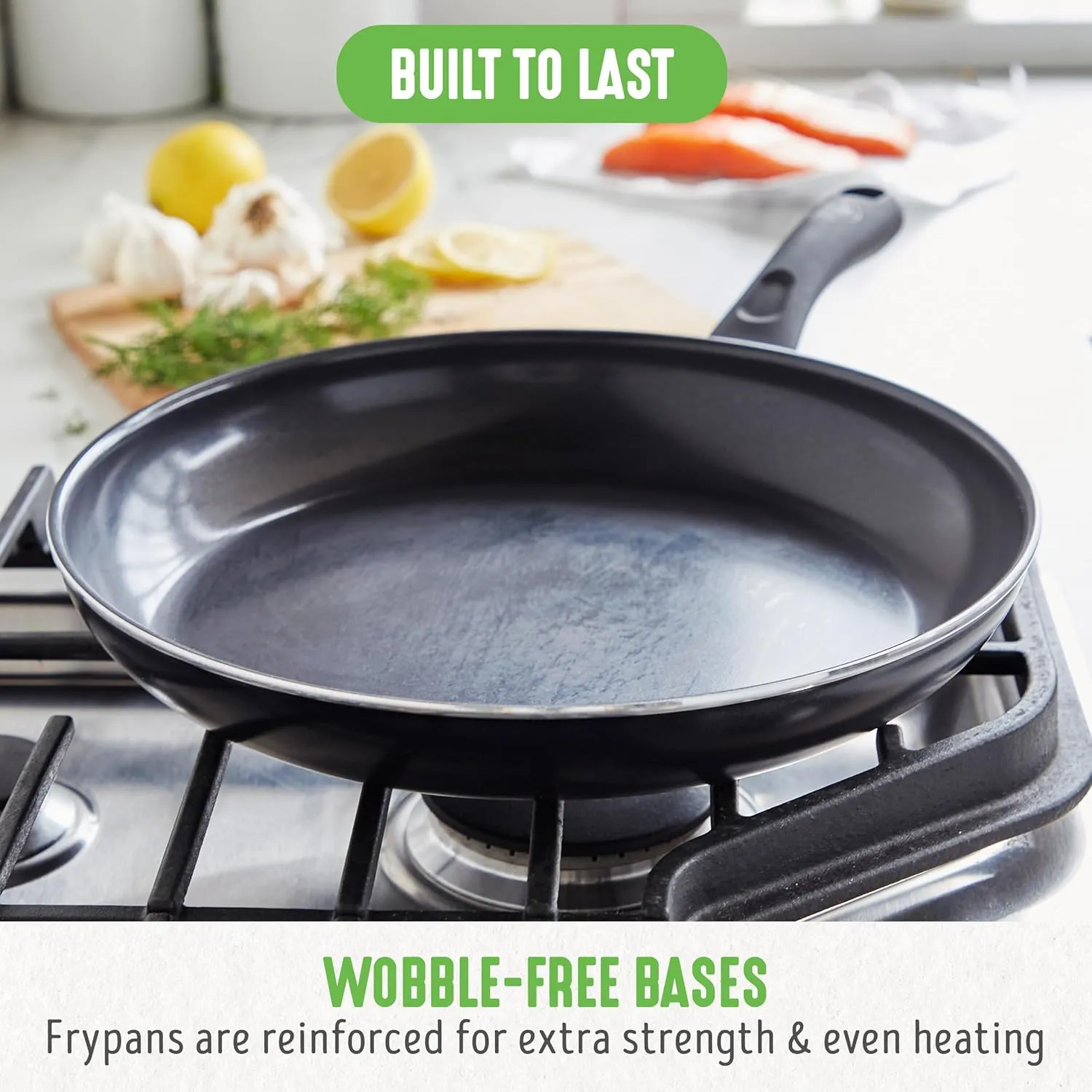 GreenLife Soft Grip 16 Piece Cookware Set, Non-Toxic PFAS-Free Ceramic Nonstick, Frying, Sauce, Saute, Utensils, Glass Lids, Stay-Cool Handles, Wobble Free, Dishwasher & Oven Safe, Black Diamond