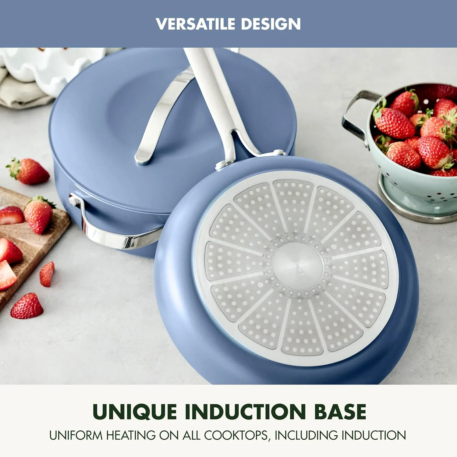 GreenPan Nova 10” Frying Pan Skillet and 4.37QT Sauté Pan with Lid, Oprah’s Favorite Things 2024, PFAS-Free Ceramic Nonstick, Induction Suitable, Sear, Fry, Broil, Dishwasher & Oven Safe, Ocean