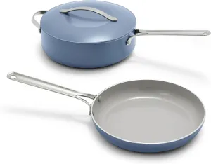 GreenPan Nova 10” Frying Pan Skillet and 4.37QT Sauté Pan with Lid, Oprah’s Favorite Things 2024, PFAS-Free Ceramic Nonstick, Induction Suitable, Sear, Fry, Broil, Dishwasher & Oven Safe, Ocean