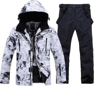GS SNOWING Men's Jacket and Pants Set Insulated Waterproof Waterproof Snowboard Snowsuits for Snow Sport