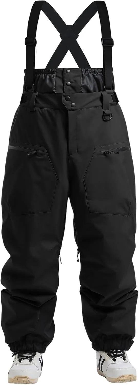 GSOU SNOW Men Snow Bibs Women Baggy Ski Pants Snowboard Overall Insulated Waterproof Windproof Warm Winter