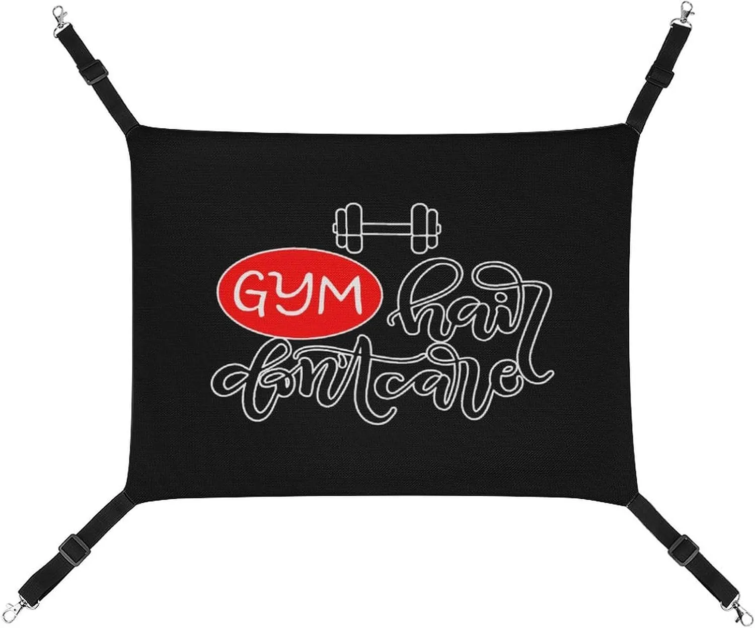 Gym Hair Don't Care Cat Hanging Hammock Soft Breathable Pet Cage Dog Hammock with Adjustable Straps and Metal Hooks