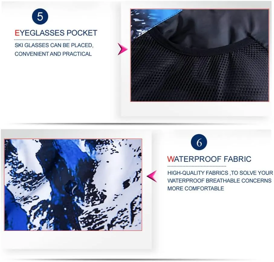 Haitpant Warm Men Ski Suit Waterproof Breathable Windproof Outdoor Sport Wear Skiing Snowboard Jacket and Pant